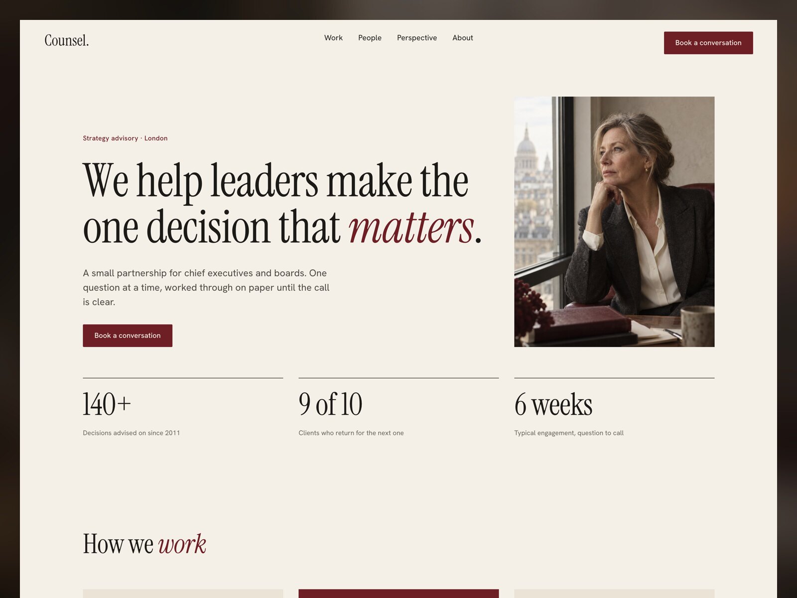 Counsel website template preview