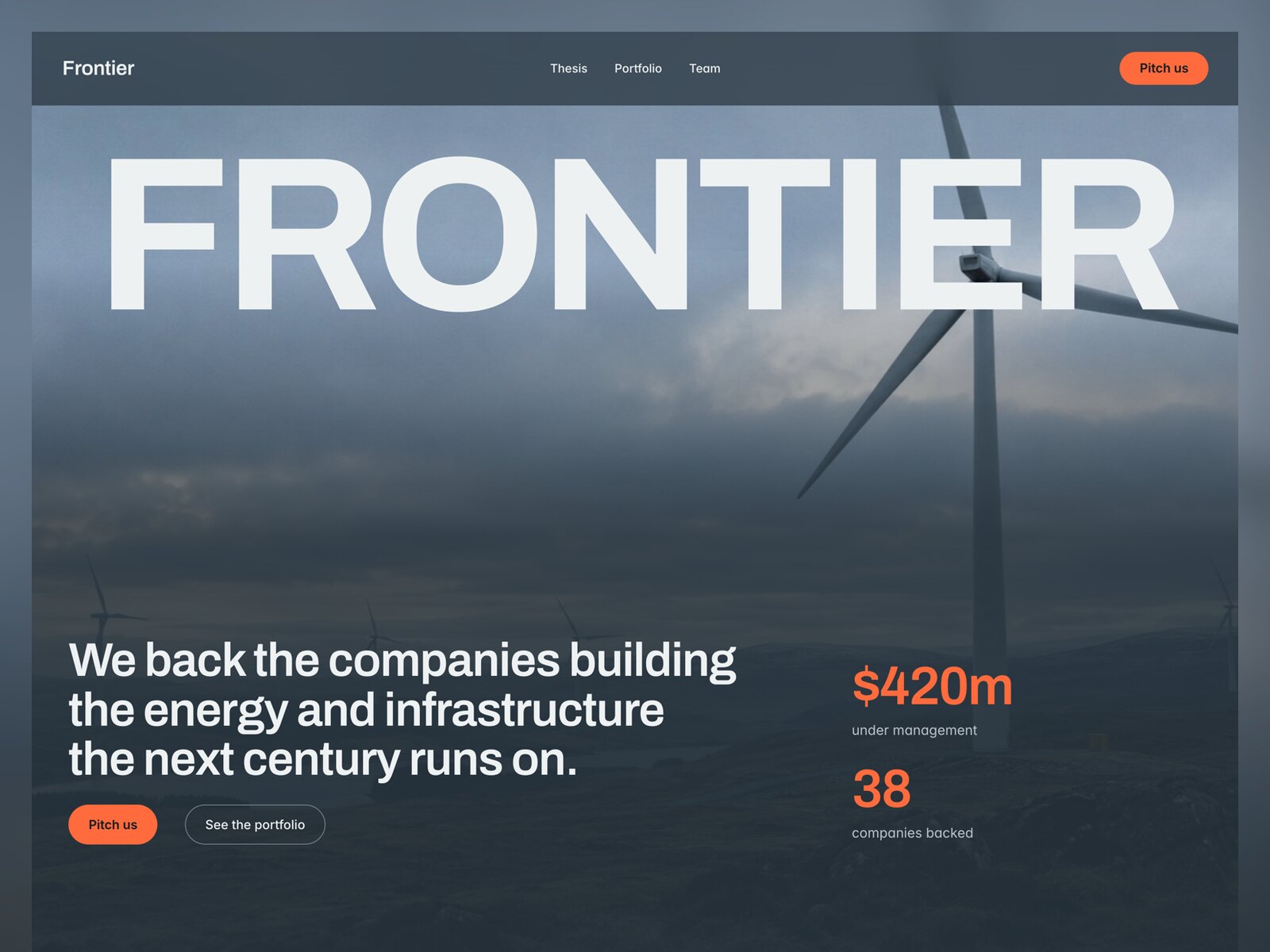 Frontier website template preview