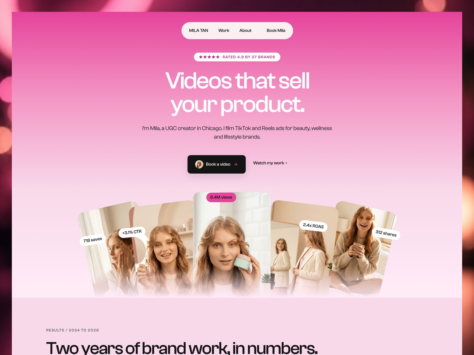 Mila Tan website template