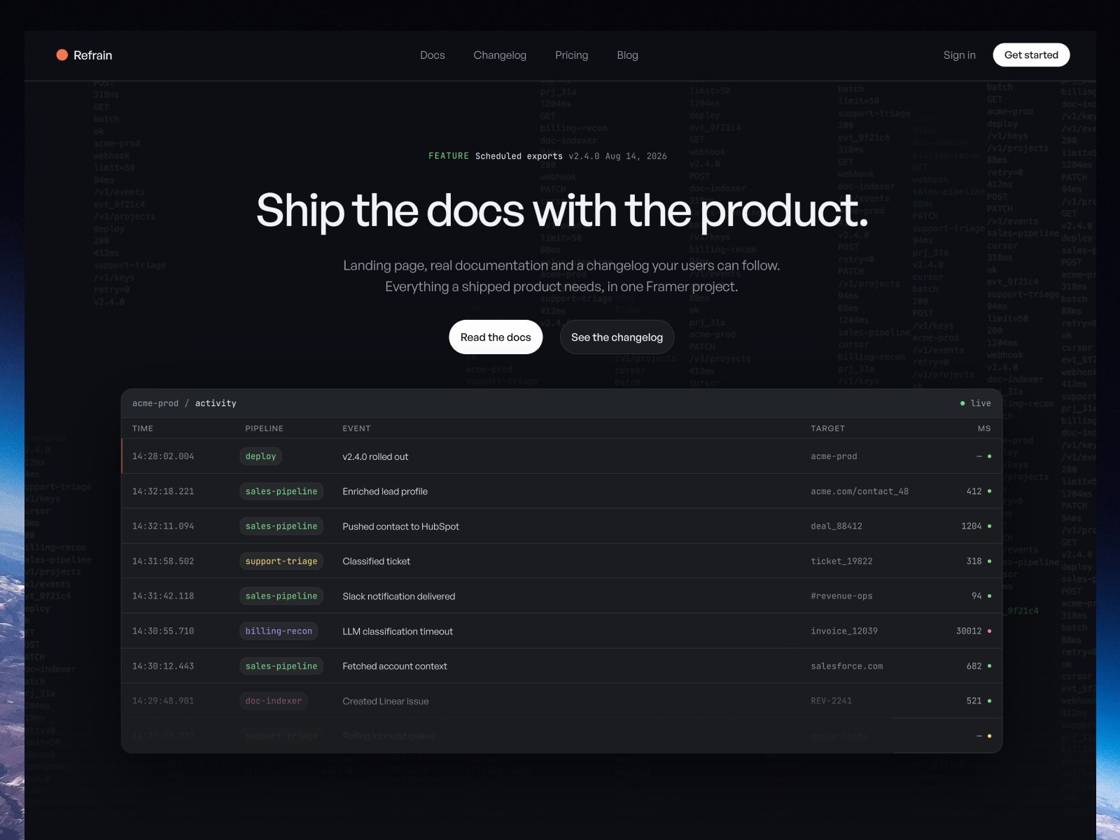 Refrain website template