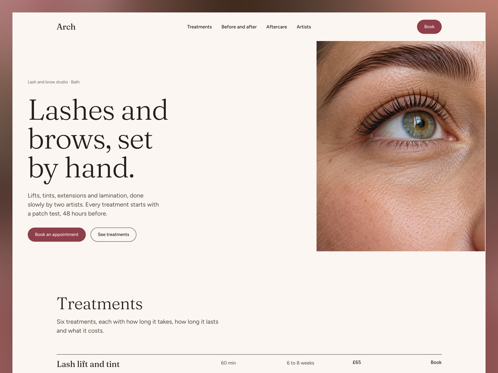 Arch Lash website template preview
