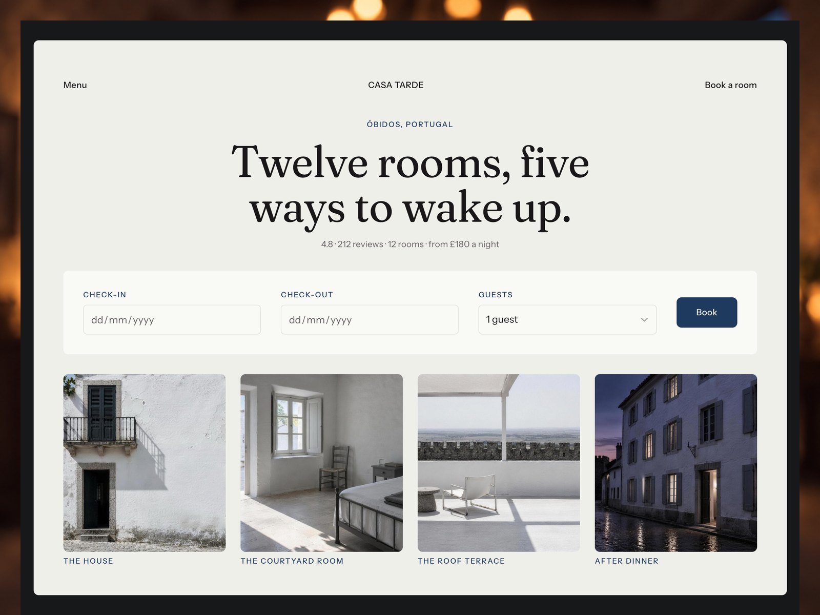 Casa Tarde website template preview