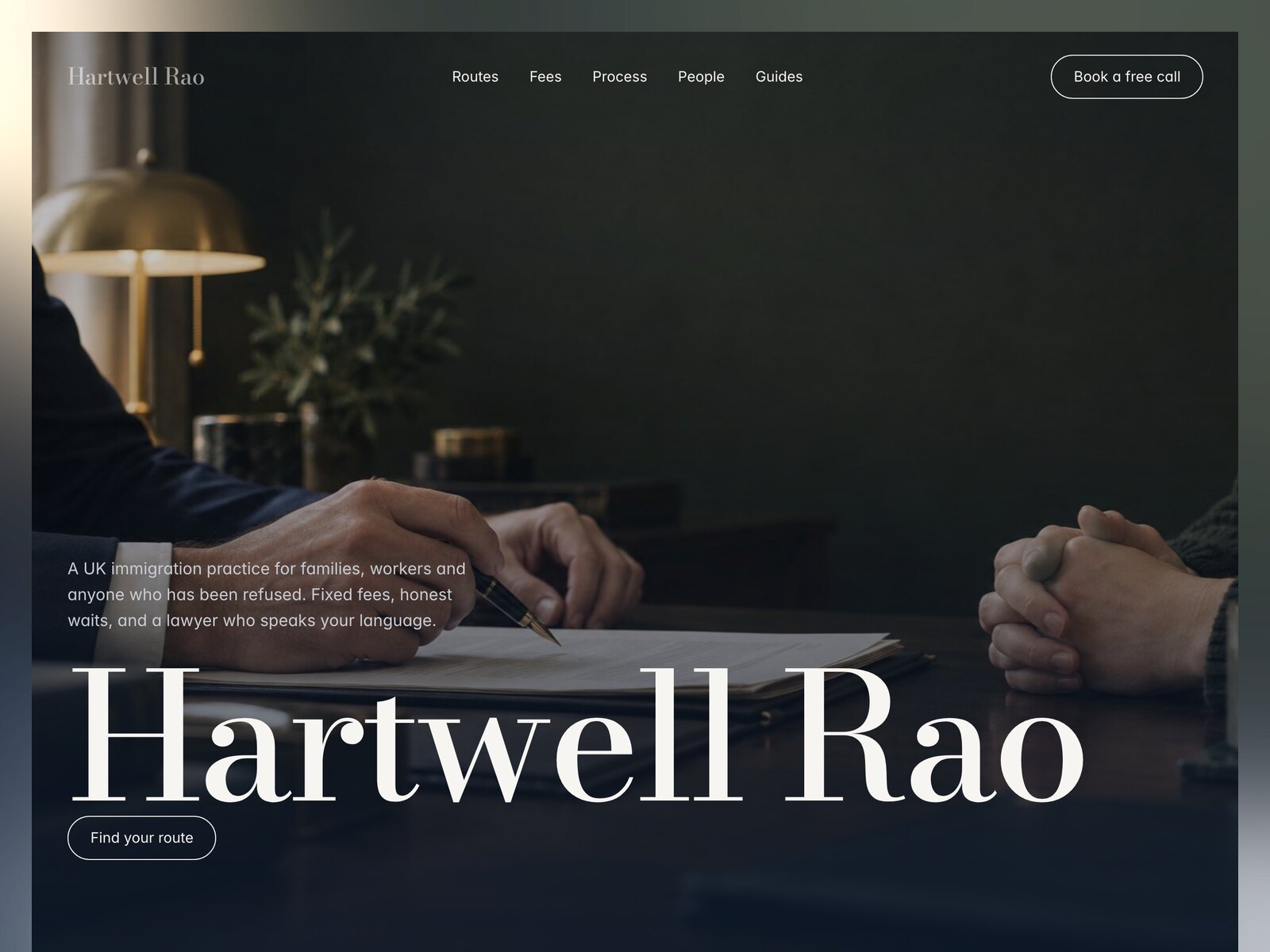 Hartwell Rao website template preview