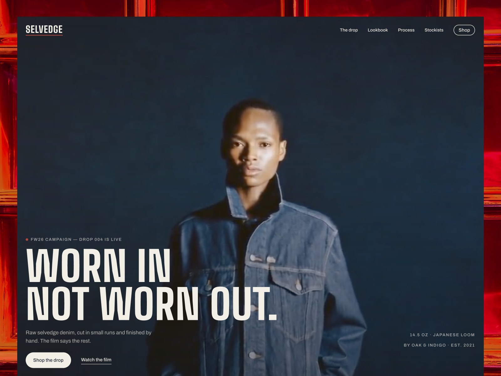 Selvedge website template preview