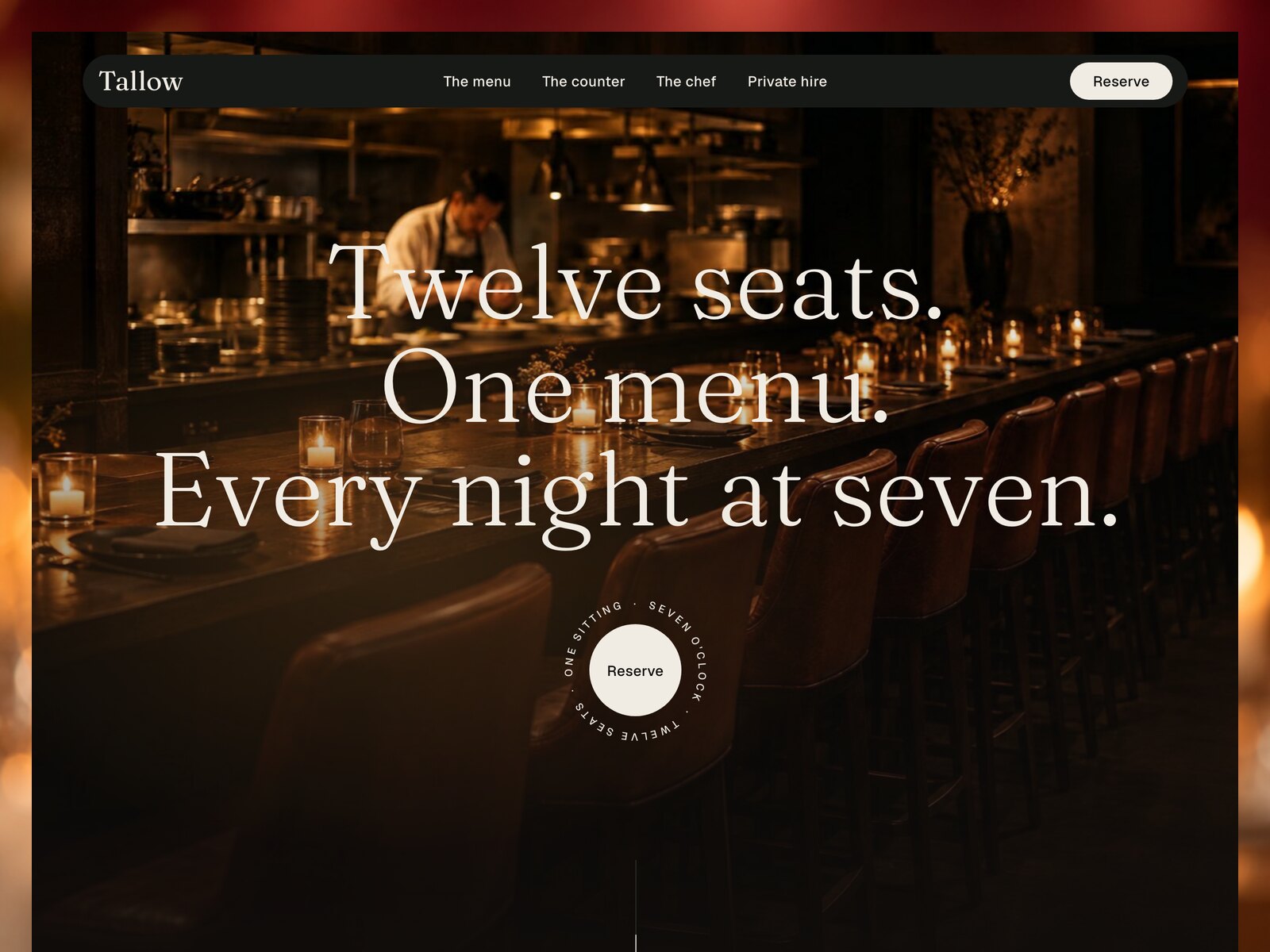 Tallow website template preview