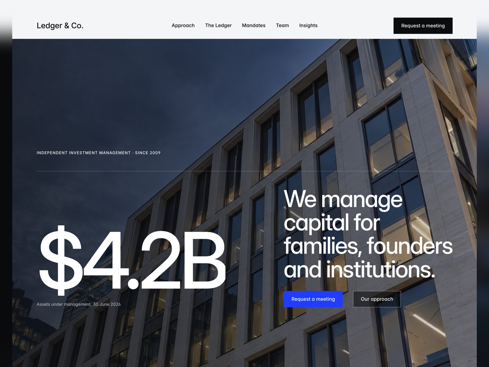 The Ledger website template preview